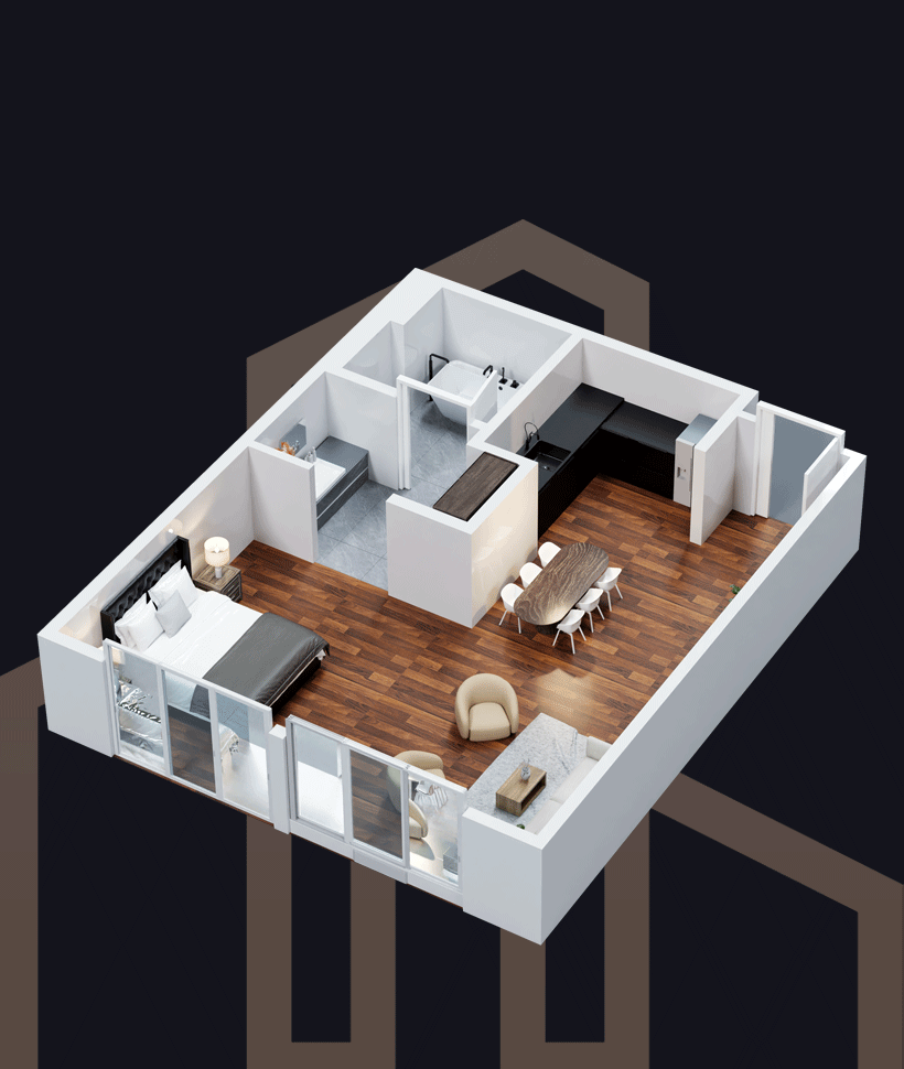 URBN Haus I Cedar - Studio - 356 Sqf
