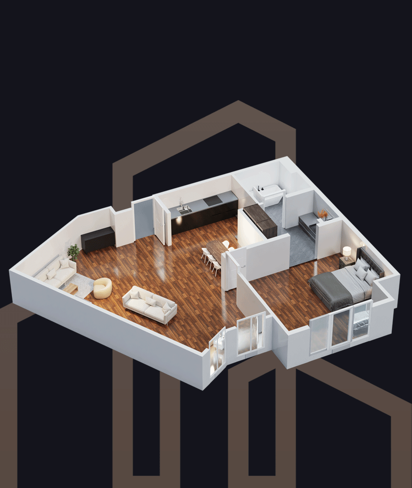 Stevie – One Bed – 587 Sqf